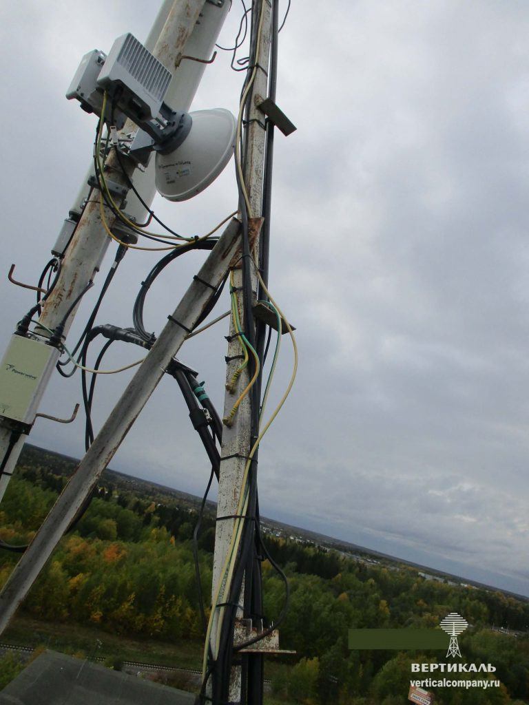 Модернизация РРЛ, антенна на трубостойке